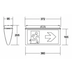 Iluminat de urgenta evacuare cu indicator luminos de evacuare, 4,6 W, 32 m, 3h/8h acumulator