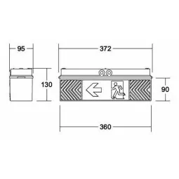 Iluminat de urgenta evacuare cu indicator luminos de evacuare, 4,6W,18m, IP54,3h/8h cu acumulator