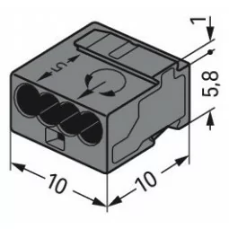 Wago 243-204 Clema rapida pentru conductori 4x 0,8mm2 gri