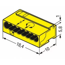 Wago 243-508 Clema rapida pentru conductori 8x 0,8mm2 galben