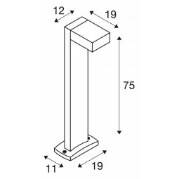 Lampă de exterior pentru cai de acces din aluminiu QUADRASYL, SL 75, pătrată, antracit, GX53, max. 11W