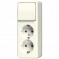 Jung 626A ,Priză montaj aparent dublă schuko® + comutator de 1-bang