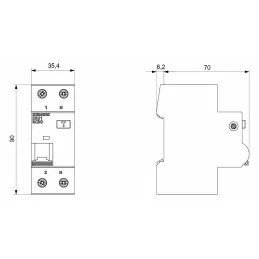 Siemens întreruptor diferențial RCBO tip A,6kA ,B 6A ,curba B, 30mA