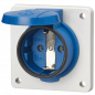 Mennekes 11331F ,Priză SCHUKO albastră , 16A 2 poli +E 230V , IP54