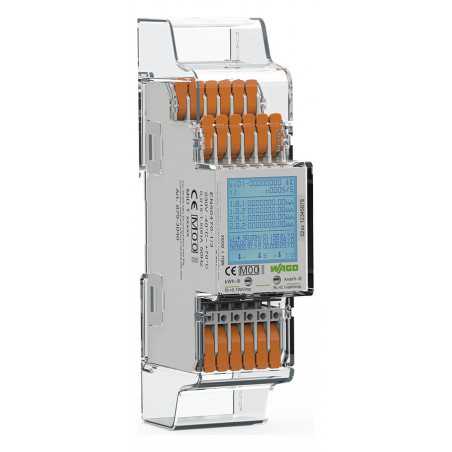 Contor electric digital calibrat MID cu măsurare indirectă Modbus® și M-Bus, 2xinterfata S0, WAGO 879-3040