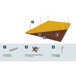 Piesă de capăt în formă de Z cu câte 1 orificiu D 10,5 mm și D 12,5 mm Oțel inoxidabil , DEHN 390499