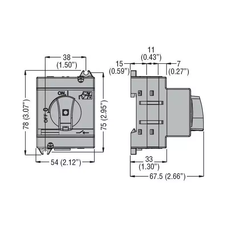 Întrerupator rotativ pentru fotovoltaice tripolar 1000V DC 25A , GD025