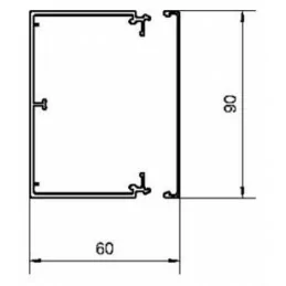 Canal cablu Hager Tehalit 60x90mm gri deschis, Hager LF6009007035