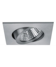 Spot LED incastrabil 7W, Alb Cald 3.000K, formă pătrată, aluminiu mat