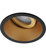 Spot încastrabil GU10 Pragmi – rotund, negru mat/auriu, aluminiu, incastrabilØ93mm