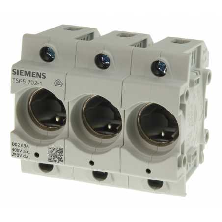 Soclu sigurante ,neozed Siemens D02, 3 poli, 63 A, Un AC: 400 V, Un DC: 250