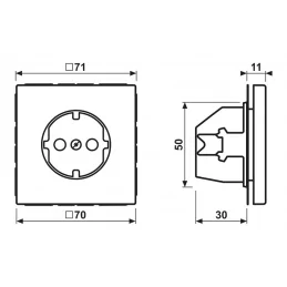 Priză SCHUKO 16A UP 250V aluminiu JUNG AL1520