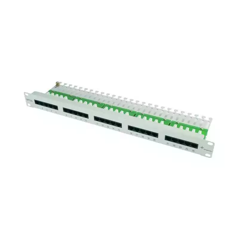 Telegärtner J02023L0014 Patch panel 19 inchi ISDN/TEL 1U scurt MPPI25-H gri deschis