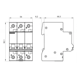 Disjunctor Siemens 5SL43326 , B 32A 400V 10kA 3poli caract. B