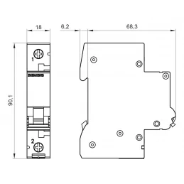 Disjunctor Siemens B6A 230V/400V 6kA 1pol caract. B