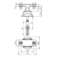 Suport fixare platbanda de perete OLZN (30x35mm), pre asamblat cu surub si diblu