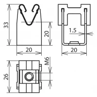 Suport fixare paratrasnet din INOX pentru conductor rotund ,fixare rapida prin clipsare