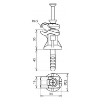 Suport fixare paratrasnet DEHNfix St/tZn-K-gri pentru Rd 6-10mm H 30mm cu diblu de impact 8x45