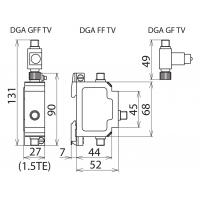 Set descarcator combinat pentru coaxial 24V DGA GFF TV DEHNgate