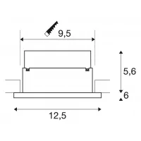 Iluminat indicator de urgență P-LIGHT, fiting incastrat, LED, 6000K, rotund, alb, 5W