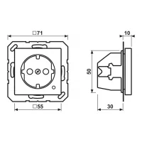 Priză SCHUKO, 16 A 250 V ~, cu afișaj funcțional,SAFETY+, termoplastic antibacterian, seria AS