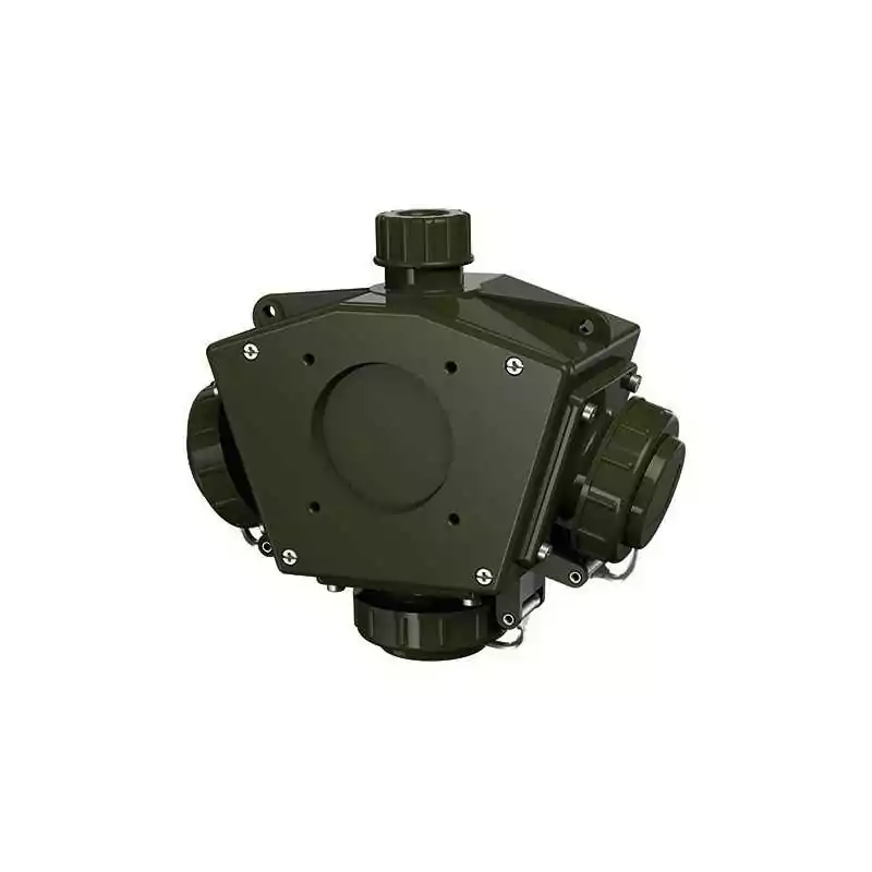 Triplă prize schuko exterior ,DELTA-BOX TM, 16A 2p+PE, 230V, IP68(sub apă 1,5m 30min.) , versiunea militară NATO