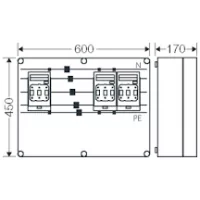 Carcasă de conectare pentru siguranțe MPR , 3x3x NH00, 250A+PE+N pe sine , IP65 ,IK08 ,sigilabil