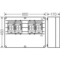 Carcasă de conectare pentru siguranțe MPR , 4x3x NH00, 400A+PE+N pe sine , IP65 ,IK08 ,sigilabil