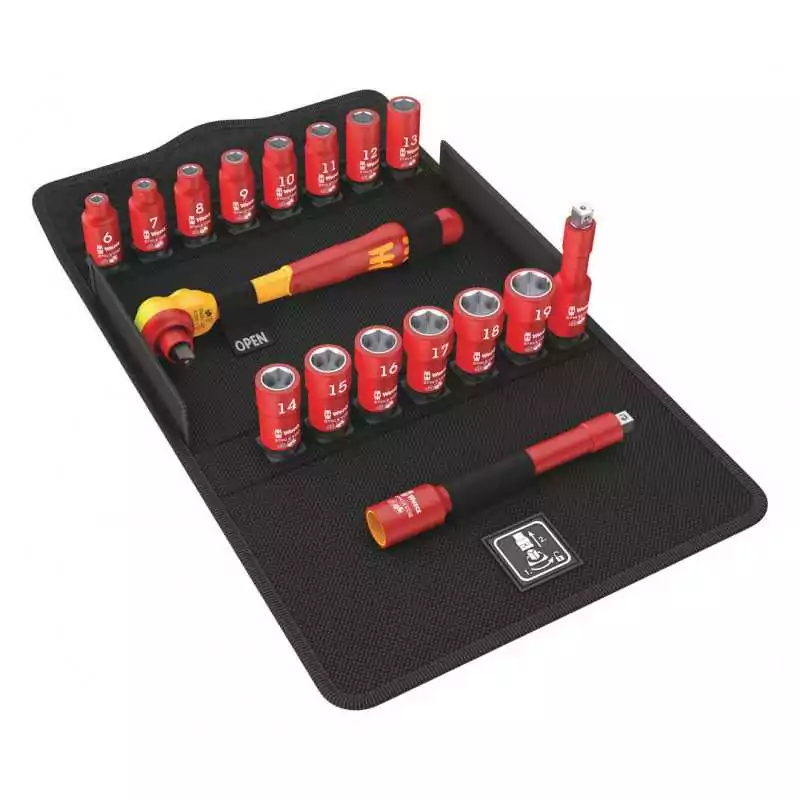 Set de tubulare cu clichete izolate 1000V VDE, 17 piese , WERA 0519097