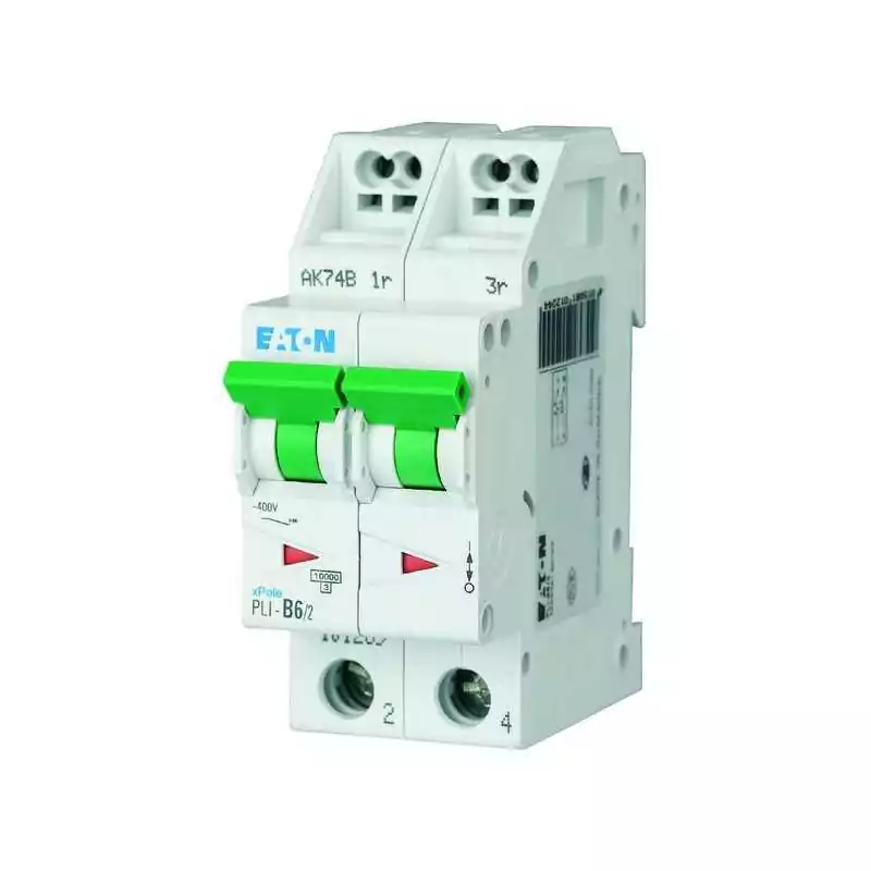 Disjunctor (siguranță automată) bipolar cu cleme rapide QUICK-CONNECT , Eaton 101303 , car. D , 6A ,10kA