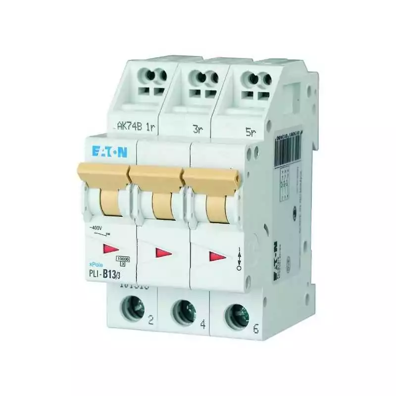 Disjunctor (siguranță automată) tripolară cu cleme rapide QUICK-CONNECT , Eaton 101313 , car. B , 13A ,10kA , 3 poli