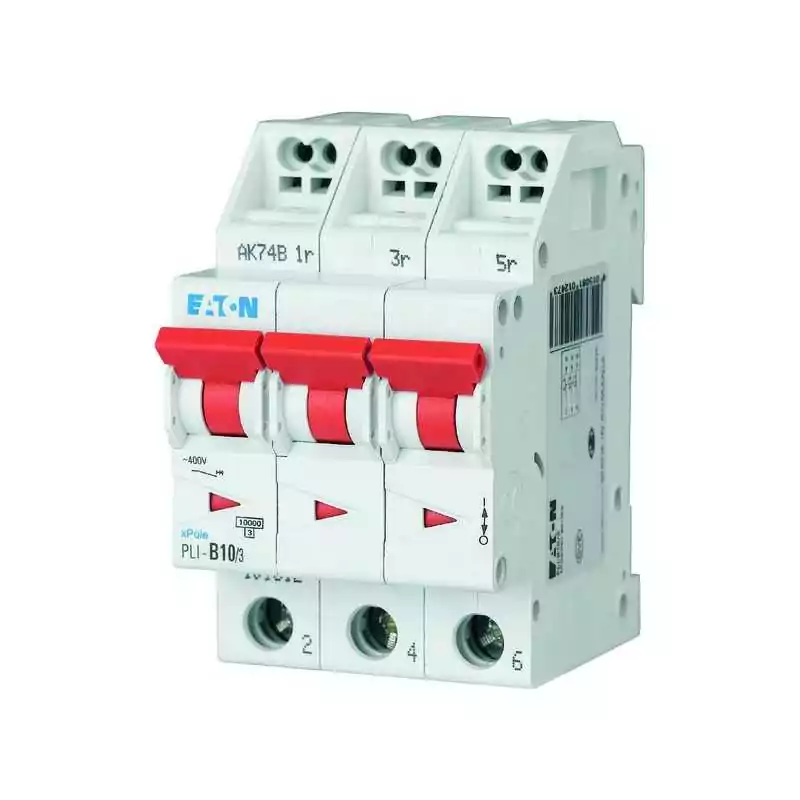 Disjunctor (siguranță automată) tripolară cu cleme rapide QUICK-CONNECT , Eaton 101326 , car. D , 10A ,10kA , 3 poli