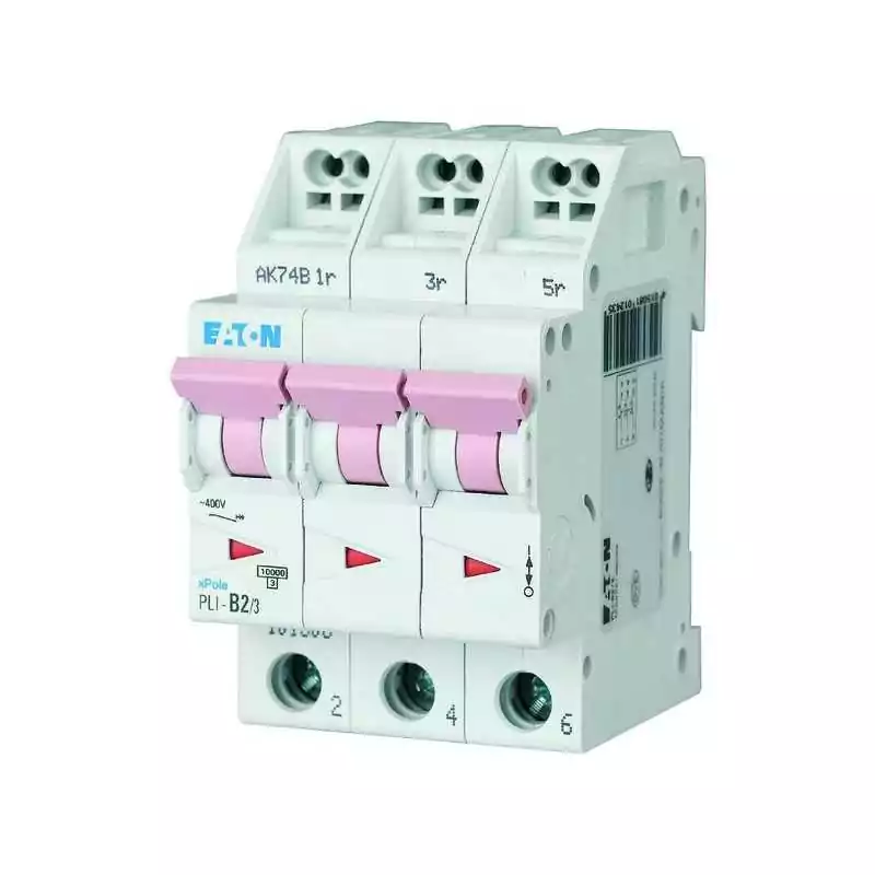 Disjunctor (siguranță automată) tripolară cu cleme rapide QUICK-CONNECT , Eaton 101314 , car. C , 2A ,10kA , 3 poli