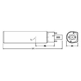 Bec LED înlocuitor pentru KLLni cu 2 pini ,Osram DULUX D26LED10W/840230VEMG24D-310X1