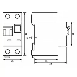 Intreruptor diferențial RCBO tip A ,6kA, B16A , 30mA , Dopeke 09932104