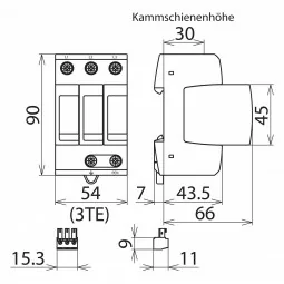 Descărcător protectie supratensiune modular Tip 2 DEHNguard DG M TNC 440V 40kA , Dehn 952308