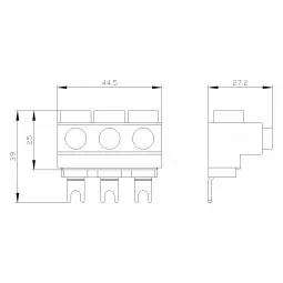 Siemens 3RV29255AB Terminal de alimentare trifazat Bgr.S00/S0 pentru conexiune SaS