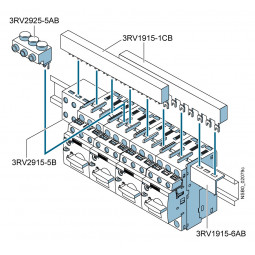 Siemens 3RV29255AB Terminal de alimentare trifazat Bgr.S00/S0 pentru conexiune SaS