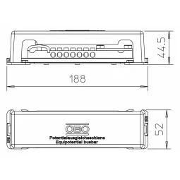 Bara de echipotentializare pentru exterior rezistenta UV , OBO 1809A DE