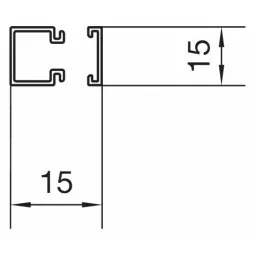 Canal cablu negru grafit Hager LF 200 cm x 15 mm x 15mm din PVC