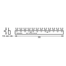 Bus bar 3 poli 12 pozitii ( 4x L1+L2+L3 ) Doepke 120A EURO VARIO