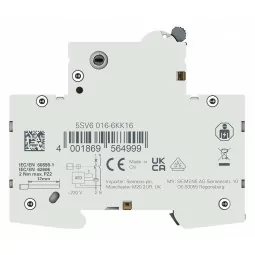 Întreruptor de detectare a defectelor de arc, protecție la incendiu AFDD Siemens compact 1P+N B16A 6kA