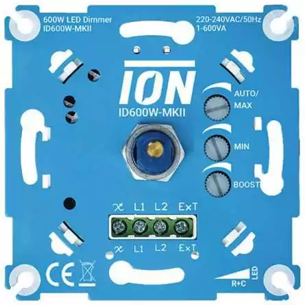 Variator rotativ pentru orice lampă LED , 600W 230V fără conductor N ,