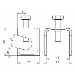 Clemă pentru conectare platbandă 30-40mm de armătura pentru priza de pământ naturală , DEHN 308030