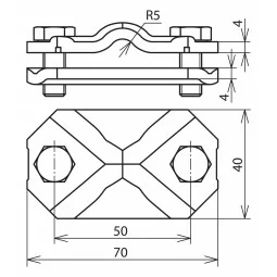 Clemă pentru separatie platbandă 30-40mm pentru priza de pământ ,DEHN 454100