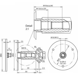 Punct fix de împământare conform SR EN 62561-1 realizat din INOX , Dehn 478112