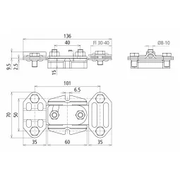 Eclisă de separație pentru împământare din OL/ZN conform SR EN 62561-1 , Dehn 453100