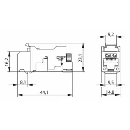 Modul de date RJ45 ,iso A ,Cat6a, ecranat, PoE+ Telegartner AMJ-S